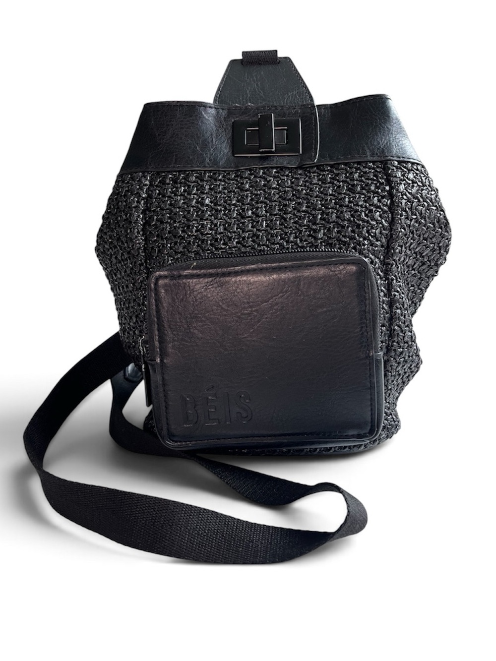 BEIS The Naturals Raffia Sling Backpack